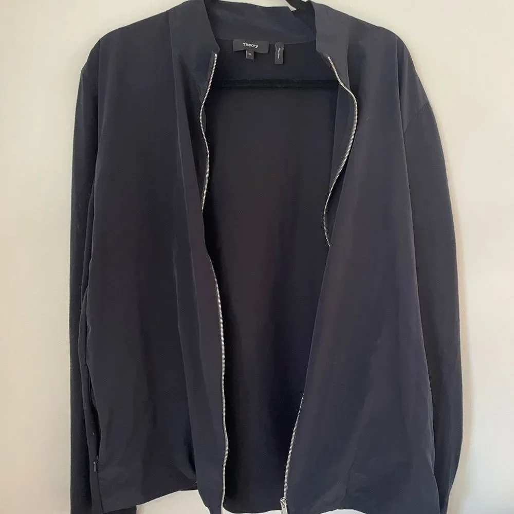 Theory jacket men’s navy Bellville Pk Fine Bilen Full Zip size xlarge